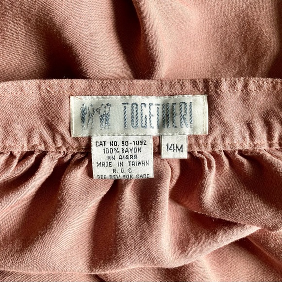 Vintage Dusty Rose Maxi Skirt Rayon Size 14 - Picture 8 of 14